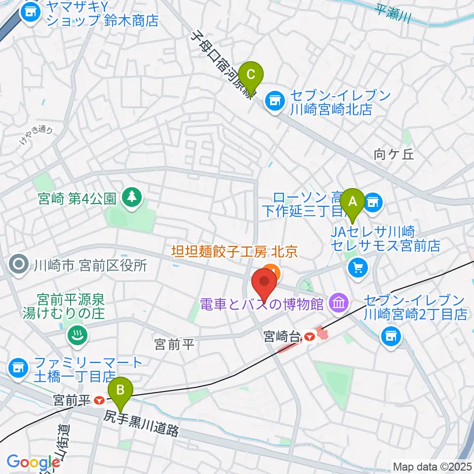 音楽教室ミューゼ周辺のホテル一覧地図