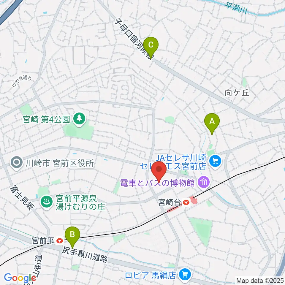 音楽教室ミューゼ周辺のホテル一覧地図