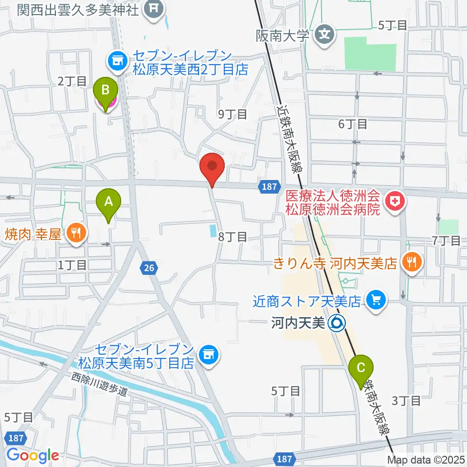 ハウスムジーク音楽教室周辺のホテル一覧地図