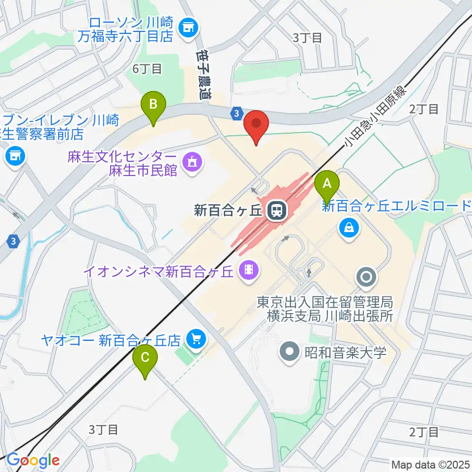 昭和音楽大学附属音楽・バレエ教室 新百合ヶ丘校周辺のホテル一覧地図
