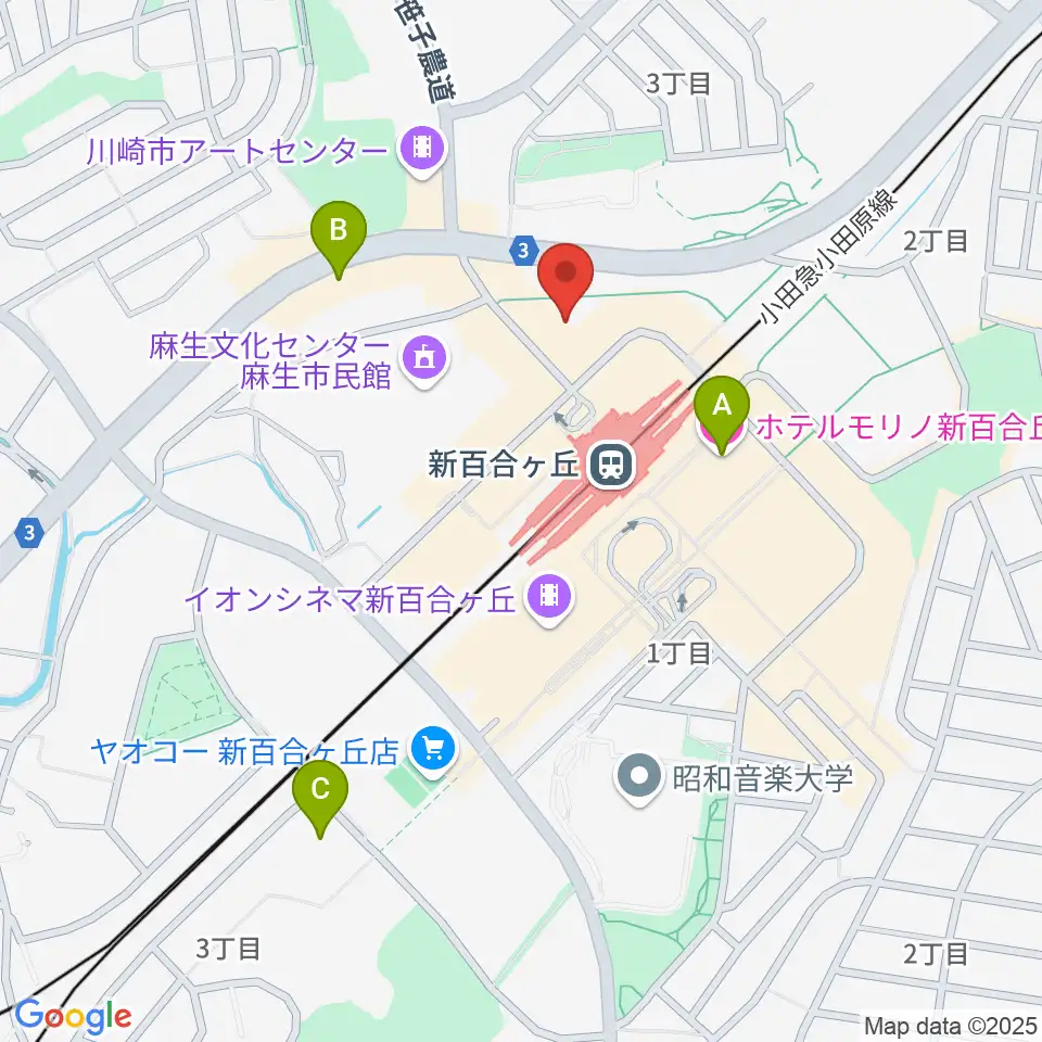 昭和音楽大学附属音楽・バレエ教室 新百合ヶ丘校周辺のホテル一覧地図