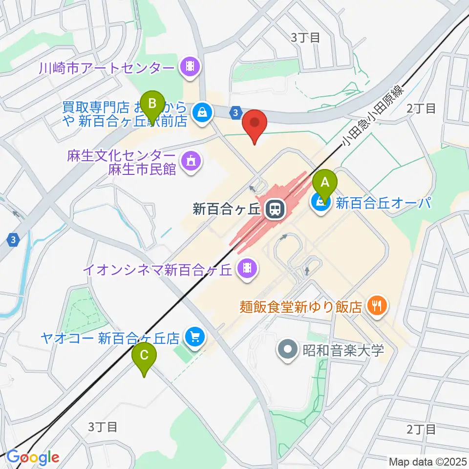 昭和音楽大学附属音楽・バレエ教室 新百合ヶ丘校周辺のホテル一覧地図