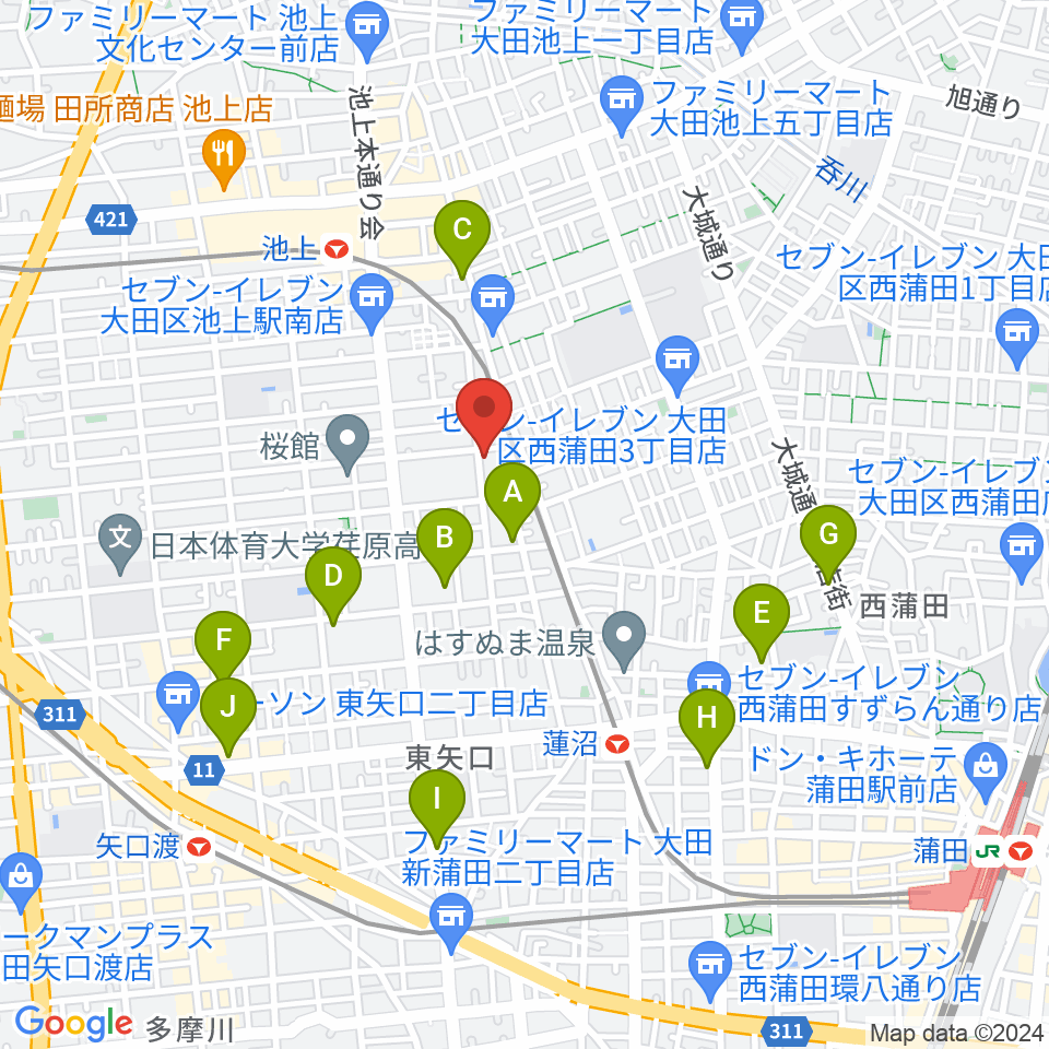 楽器レンタルNAF周辺のホテル一覧地図