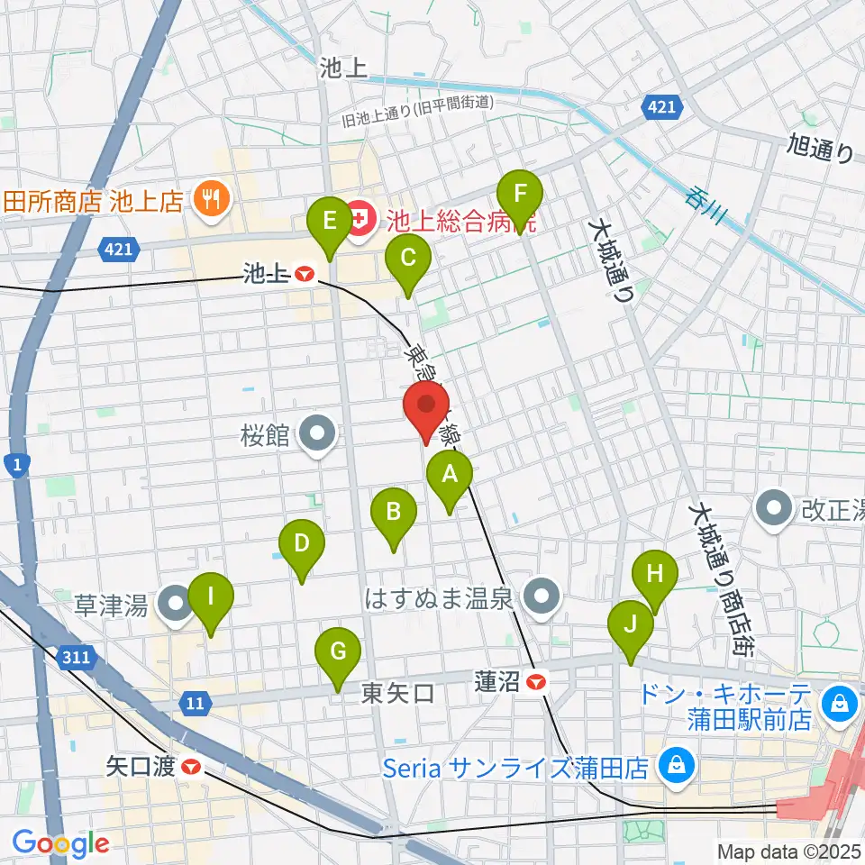 楽器レンタルNAF周辺のホテル一覧地図