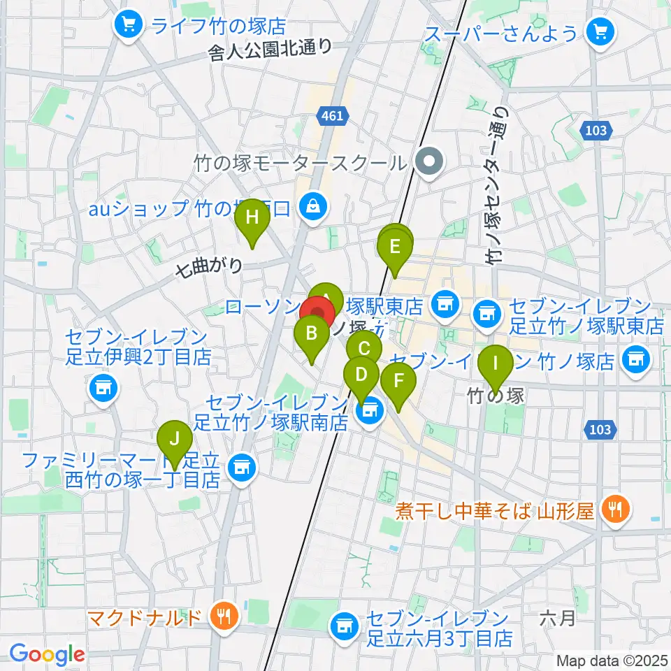 竹ノ塚STUDIO ICC周辺のホテル一覧地図