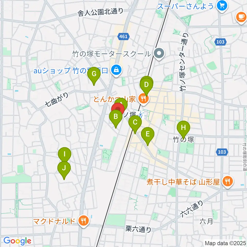 竹ノ塚STUDIO ICC周辺のホテル一覧地図