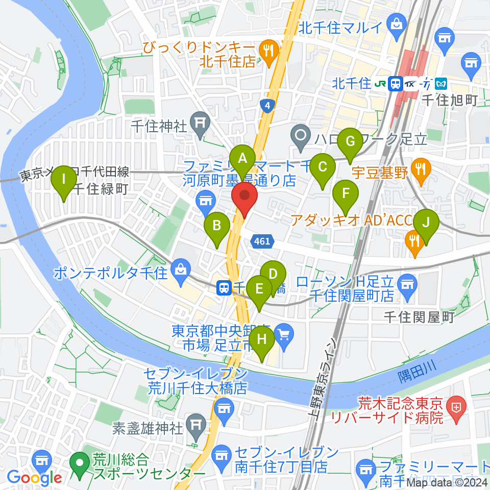 Gスクエア周辺のホテル一覧地図