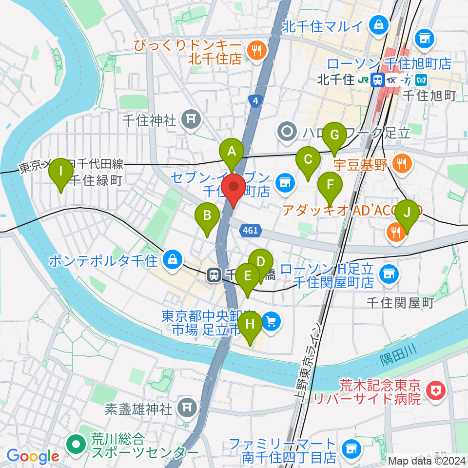 Gスクエア周辺のホテル一覧地図