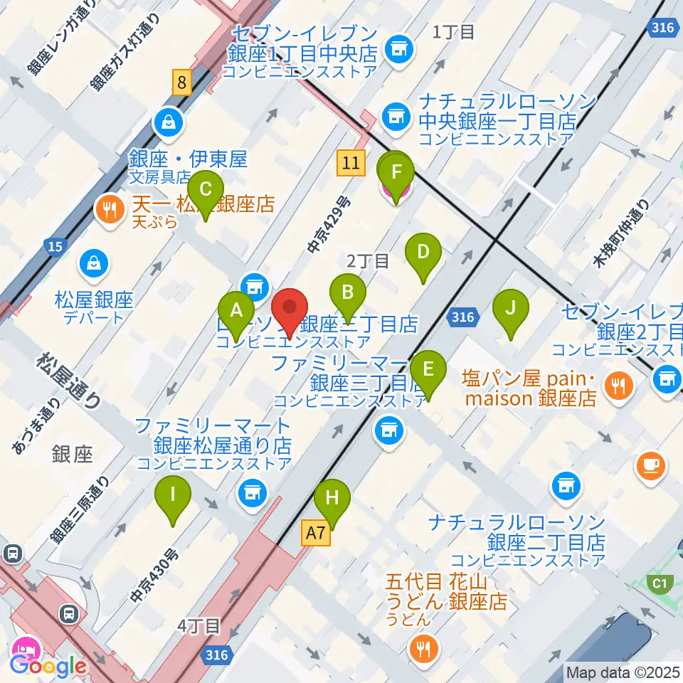 サウンドスタジオノア 銀座店周辺のホテル一覧地図