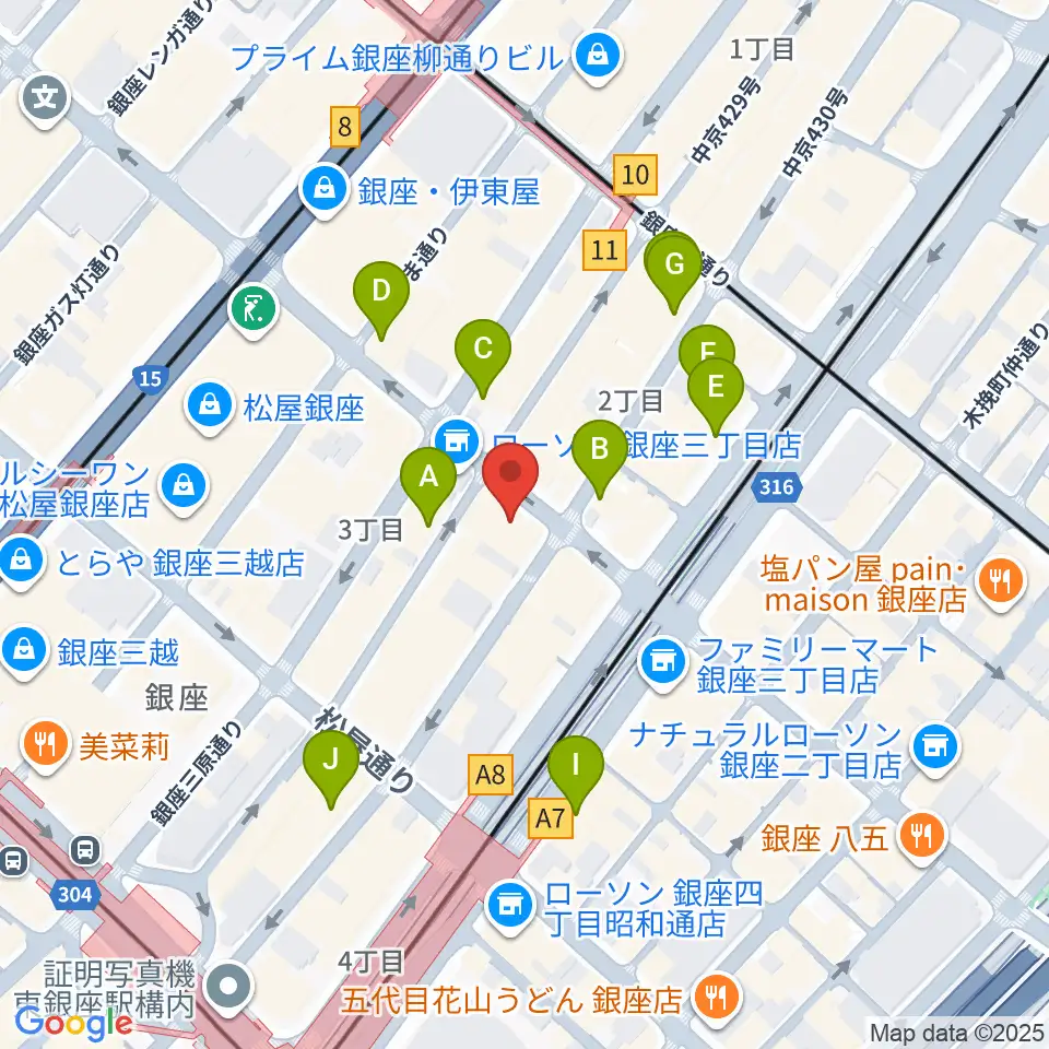 サウンドスタジオノア 銀座店周辺のホテル一覧地図