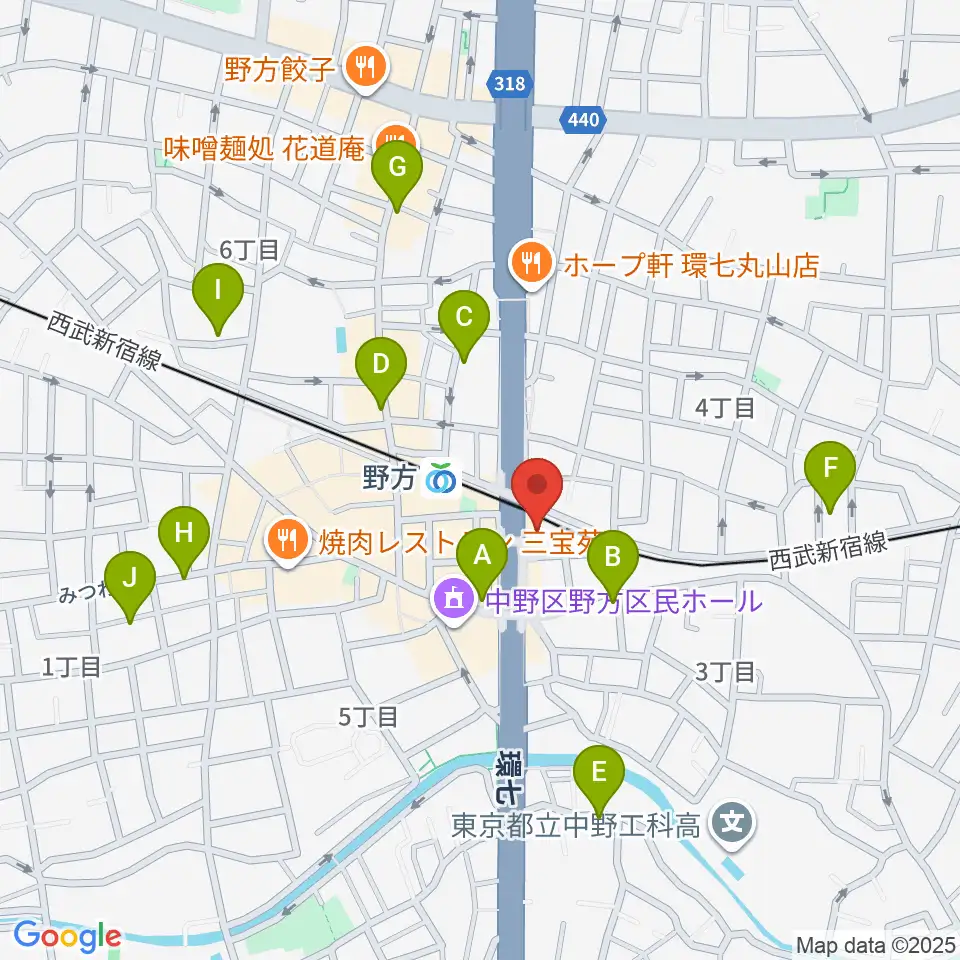 サウンドスタジオノア 野方店周辺のホテル一覧地図