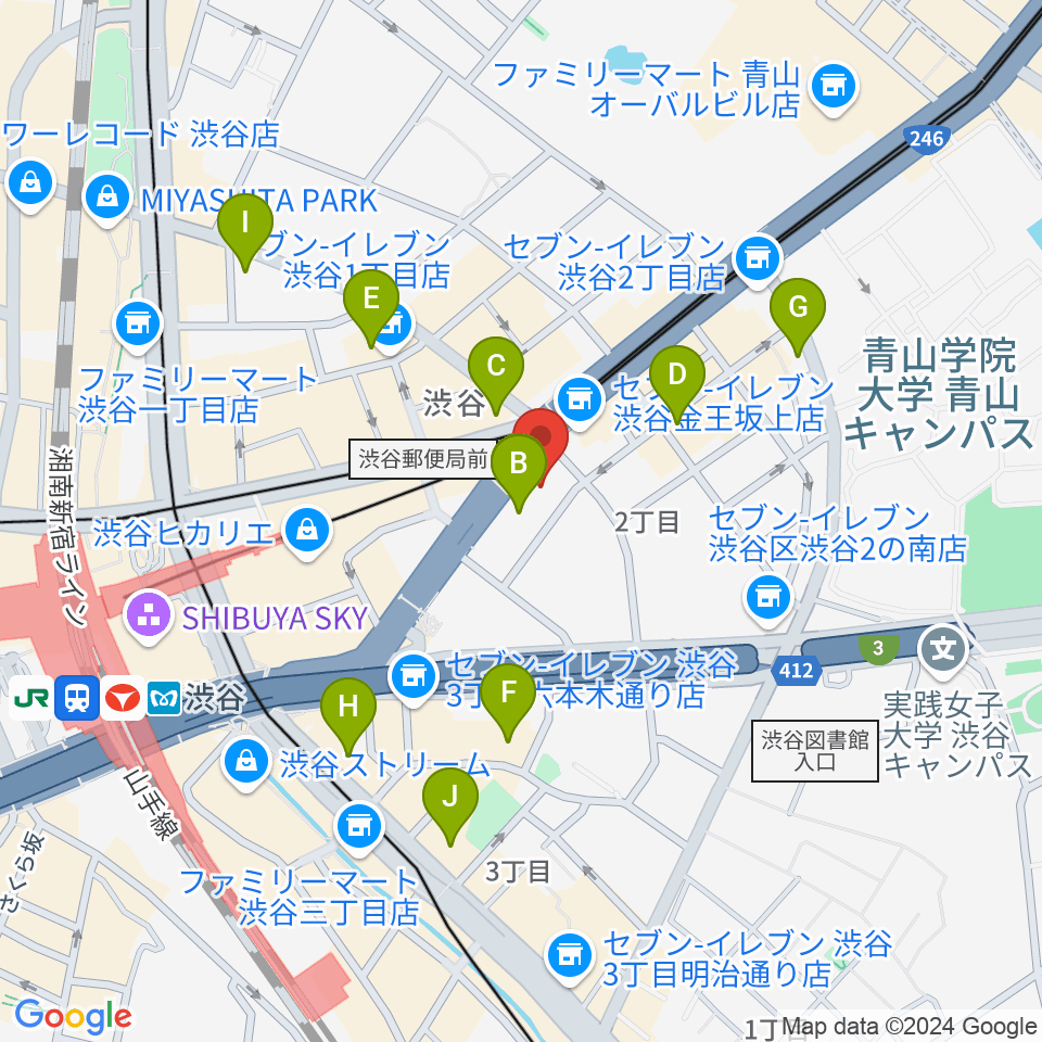 サウンドスタジオノア 渋谷1号店周辺のホテル一覧地図