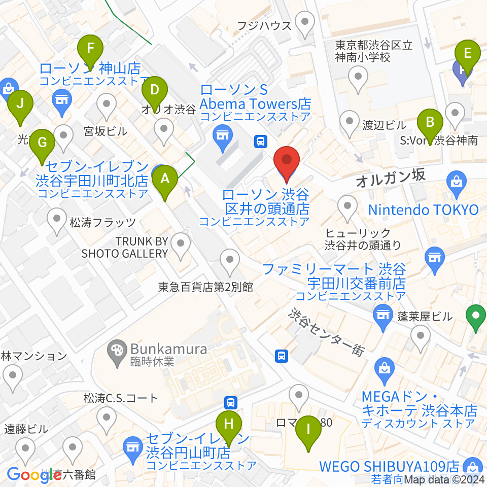 サウンドスタジオノア 渋谷2号店周辺のホテル一覧地図