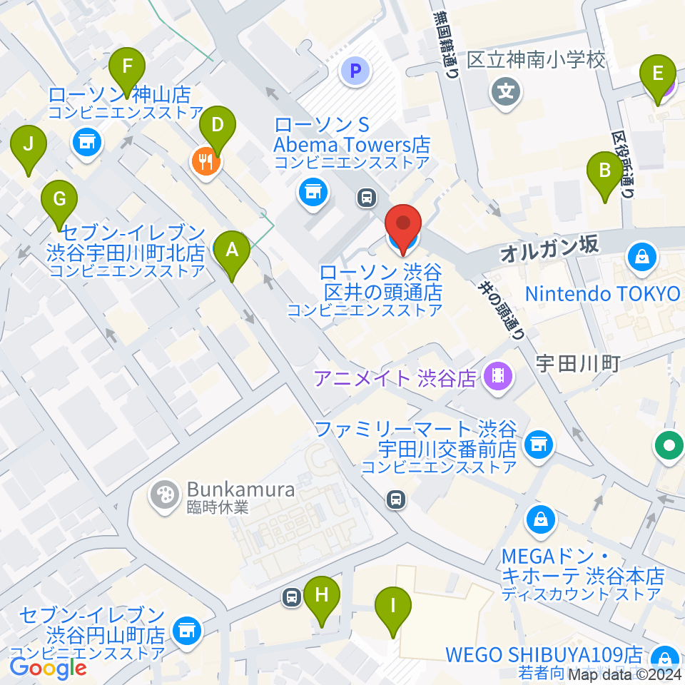 サウンドスタジオノア 渋谷2号店周辺のホテル一覧地図