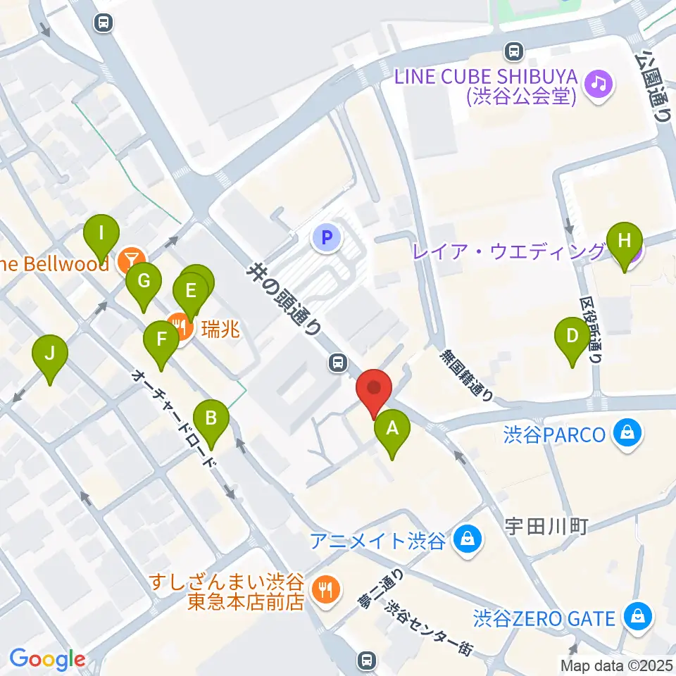 サウンドスタジオノア 渋谷2号店周辺のホテル一覧地図