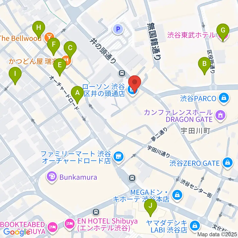 サウンドスタジオノア 渋谷2号店周辺のホテル一覧地図