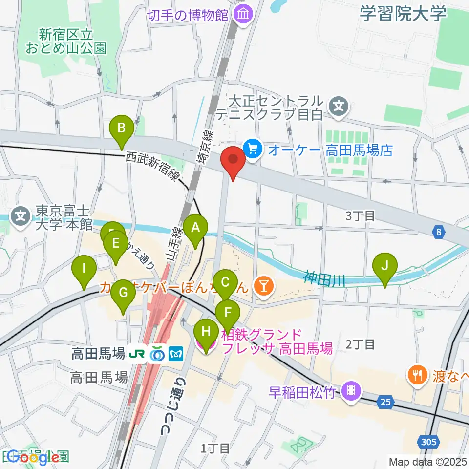 サウンドスタジオノア 高田馬場店周辺のホテル一覧地図