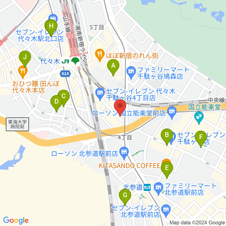 サウンドスタジオノア 代々木店周辺のホテル一覧地図