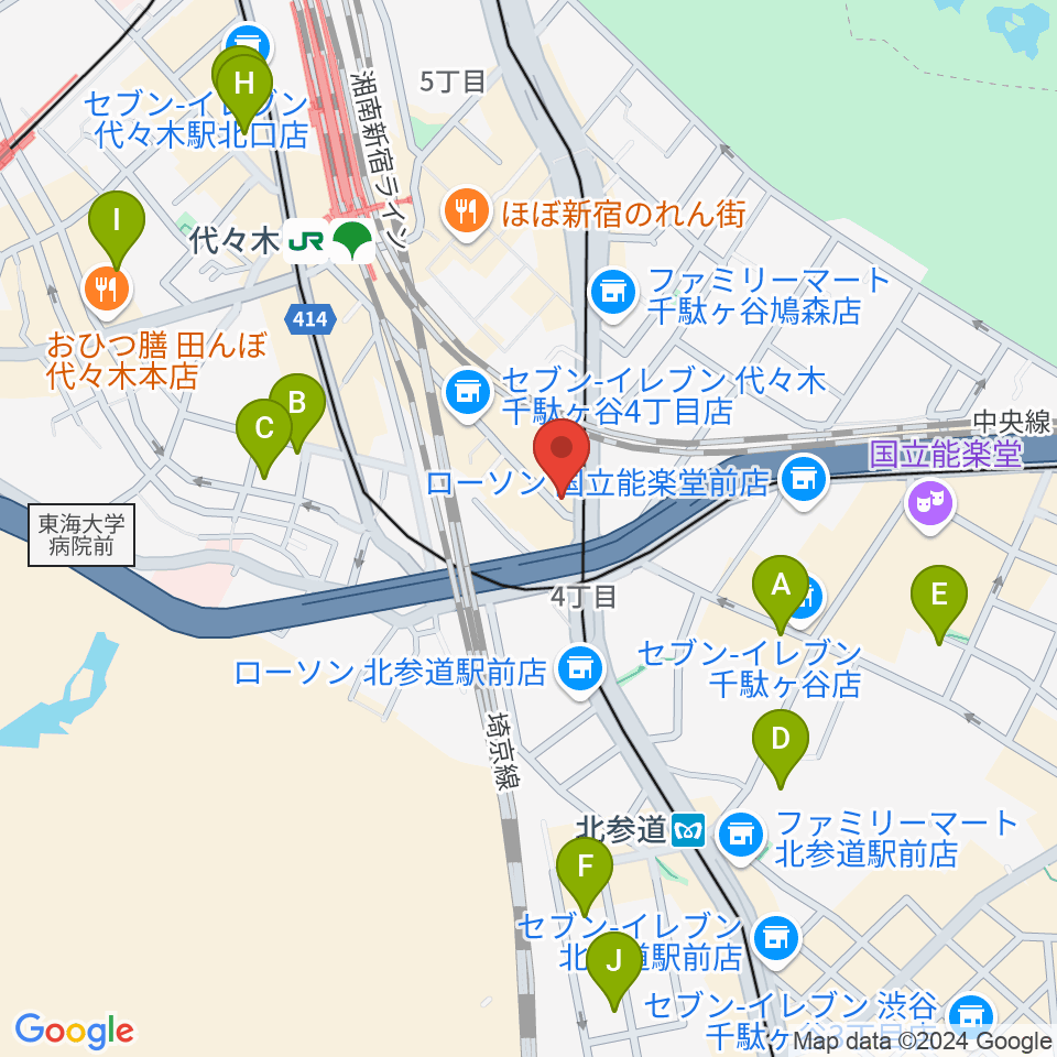 サウンドスタジオノア 代々木店周辺のホテル一覧地図