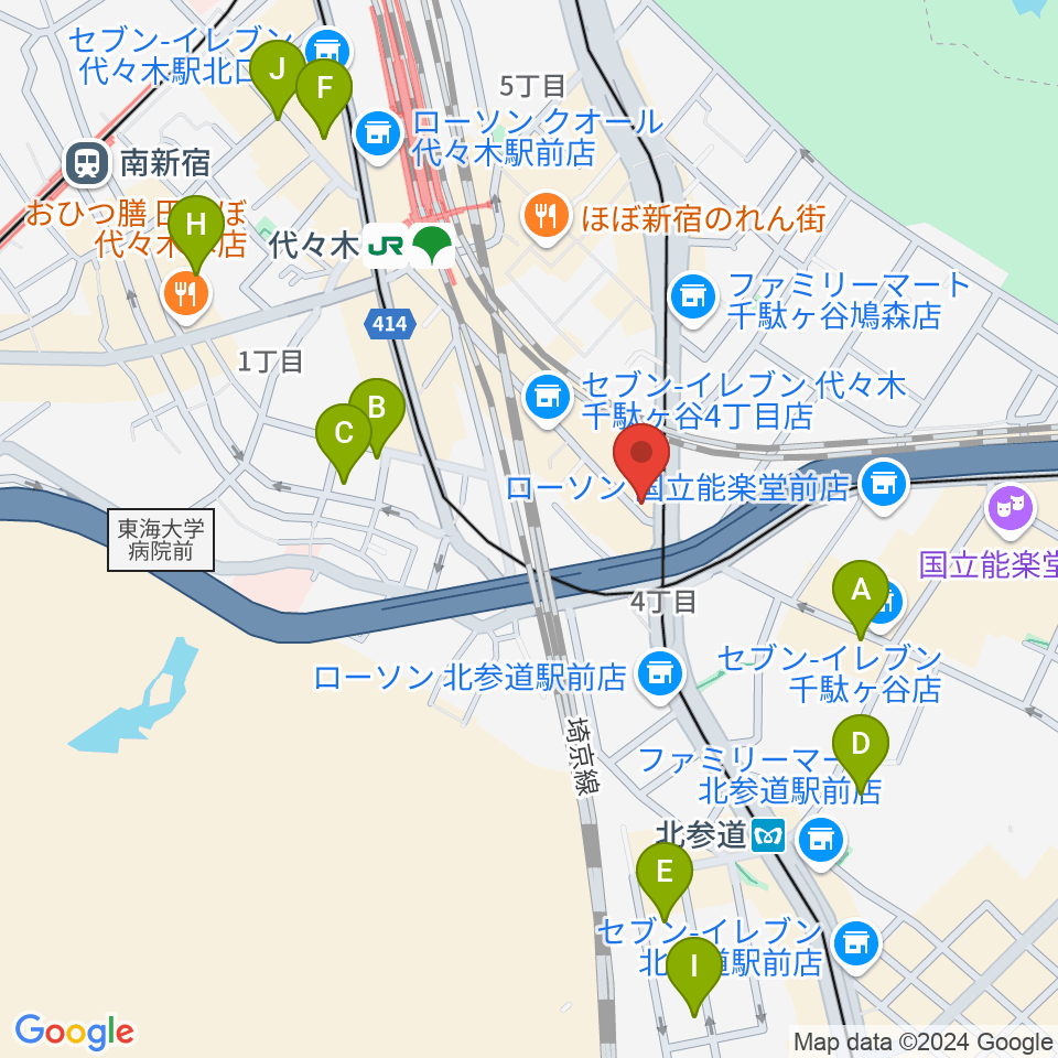 サウンドスタジオノア 代々木店周辺のホテル一覧地図