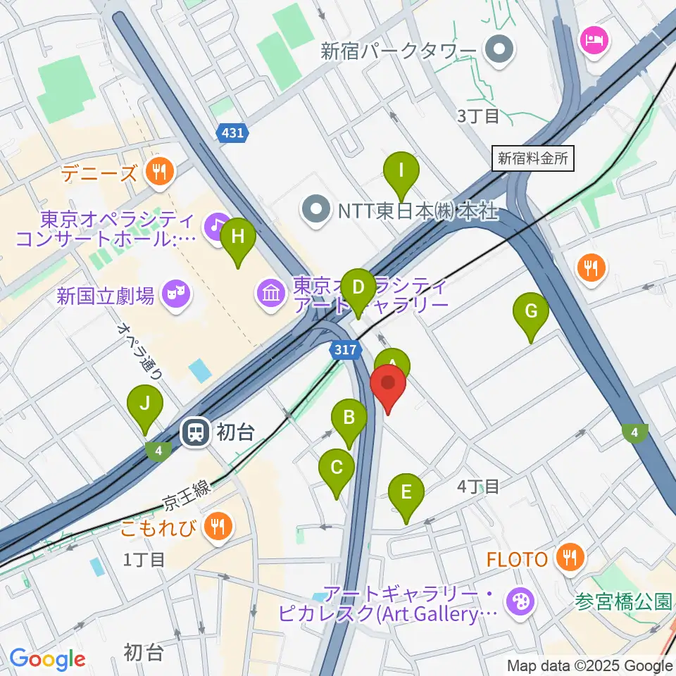 サウンドスタジオノア 初台店周辺のホテル一覧地図