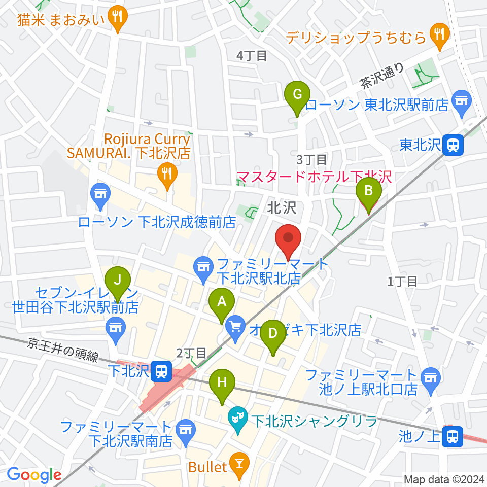 サウンドスタジオノア 下北沢店周辺のホテル一覧地図