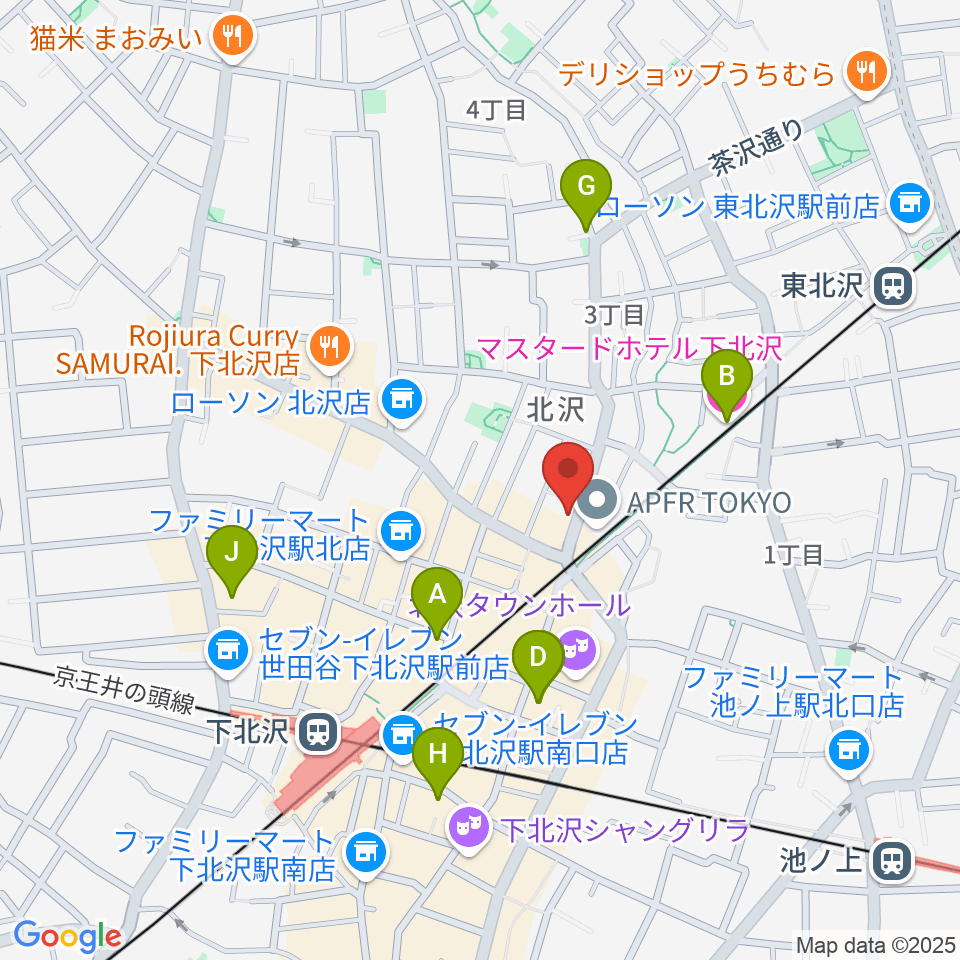 サウンドスタジオノア 下北沢店周辺のホテル一覧地図