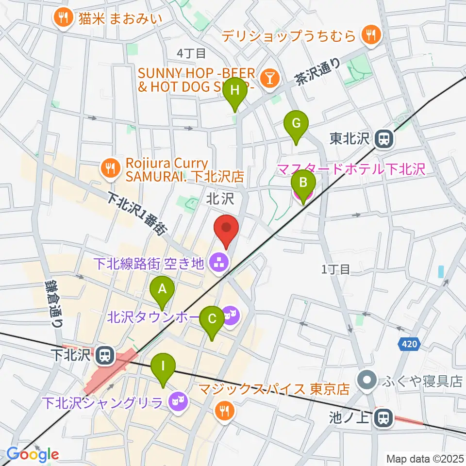 サウンドスタジオノア 下北沢店周辺のホテル一覧地図