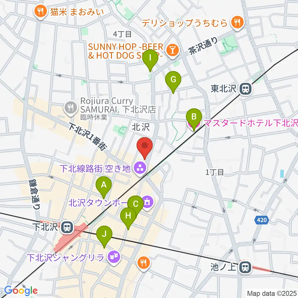 サウンドスタジオノア 下北沢店周辺のホテル一覧地図