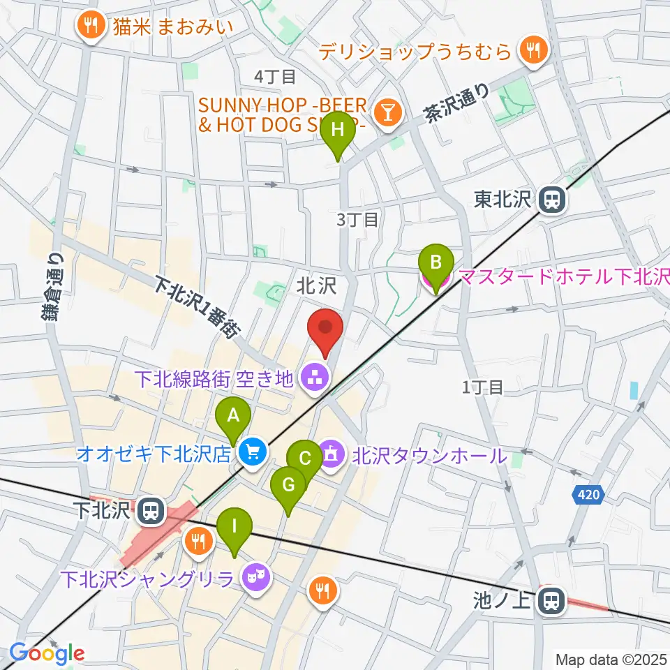 サウンドスタジオノア 下北沢店周辺のホテル一覧地図