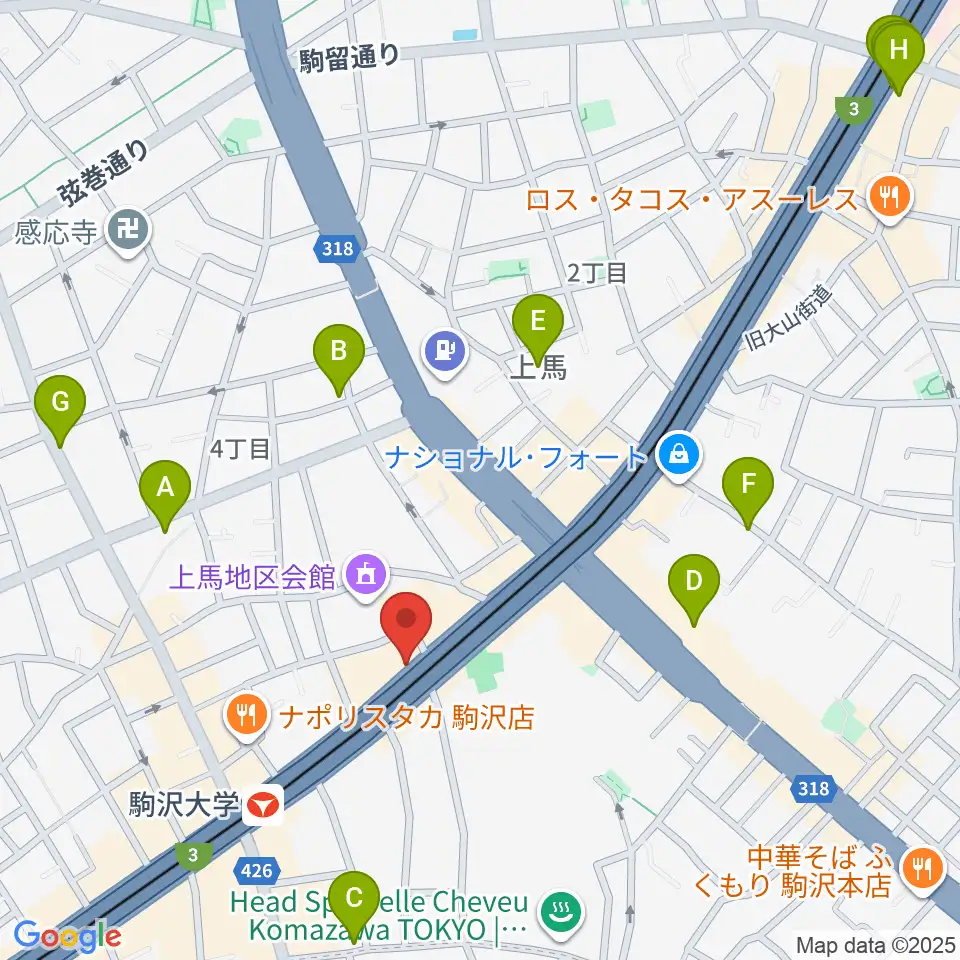 サウンドスタジオノア駒沢店周辺のホテル一覧地図