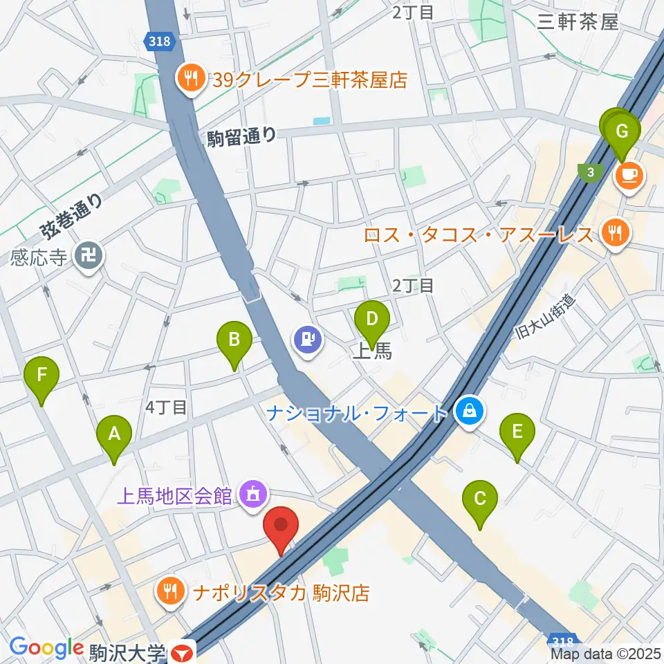 サウンドスタジオノア駒沢店周辺のホテル一覧地図
