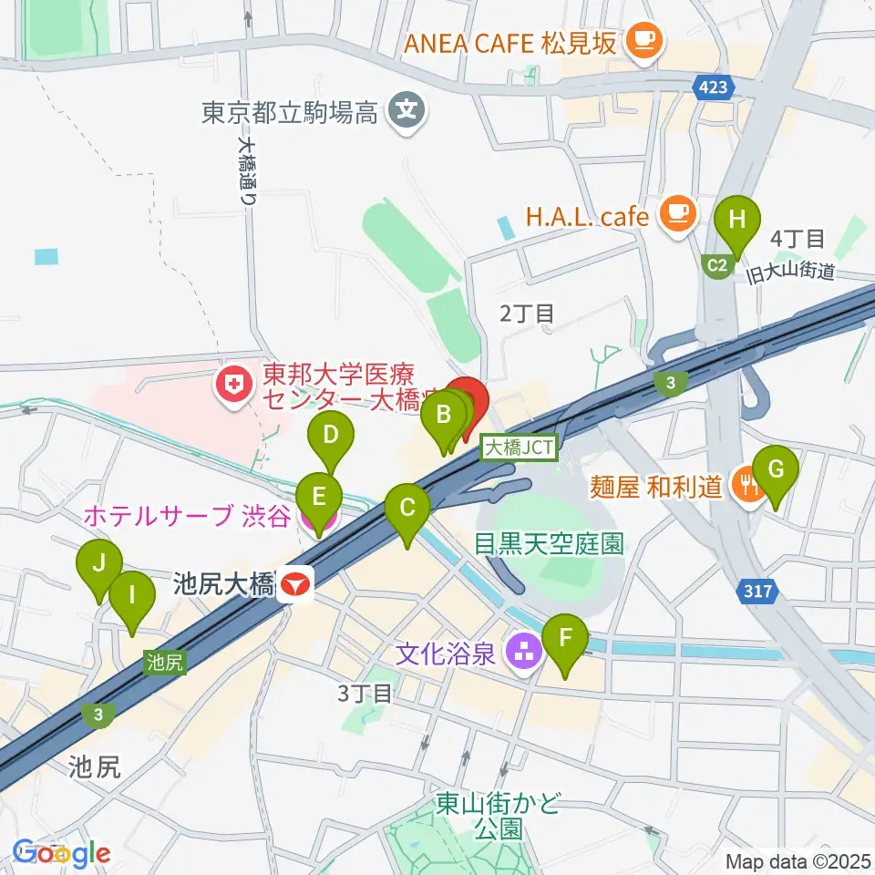 サウンドスタジオノア 池尻大橋店周辺のホテル一覧地図