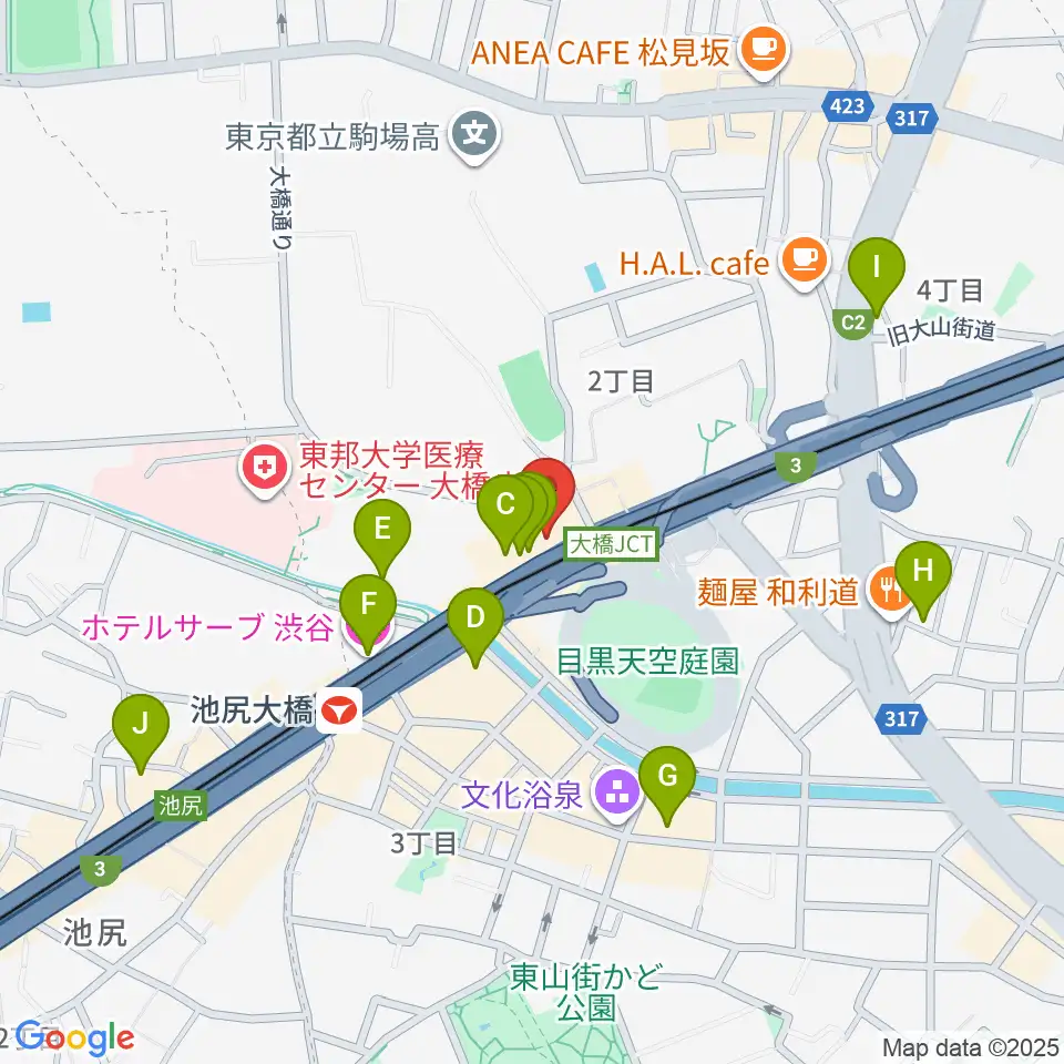 サウンドスタジオノア 池尻大橋店周辺のホテル一覧地図