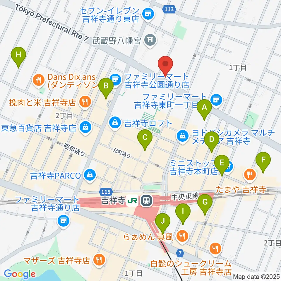 サウンドスタジオノア 吉祥寺店周辺のホテル一覧地図