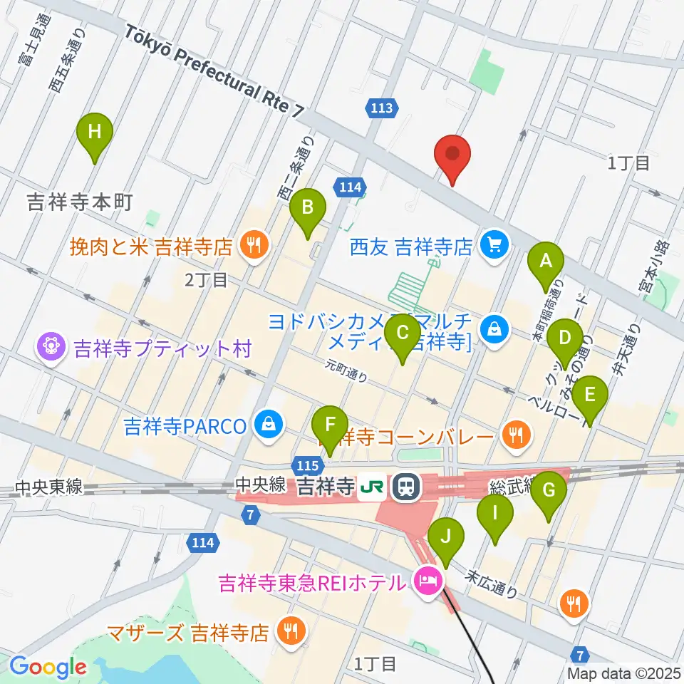 サウンドスタジオノア 吉祥寺店周辺のホテル一覧地図