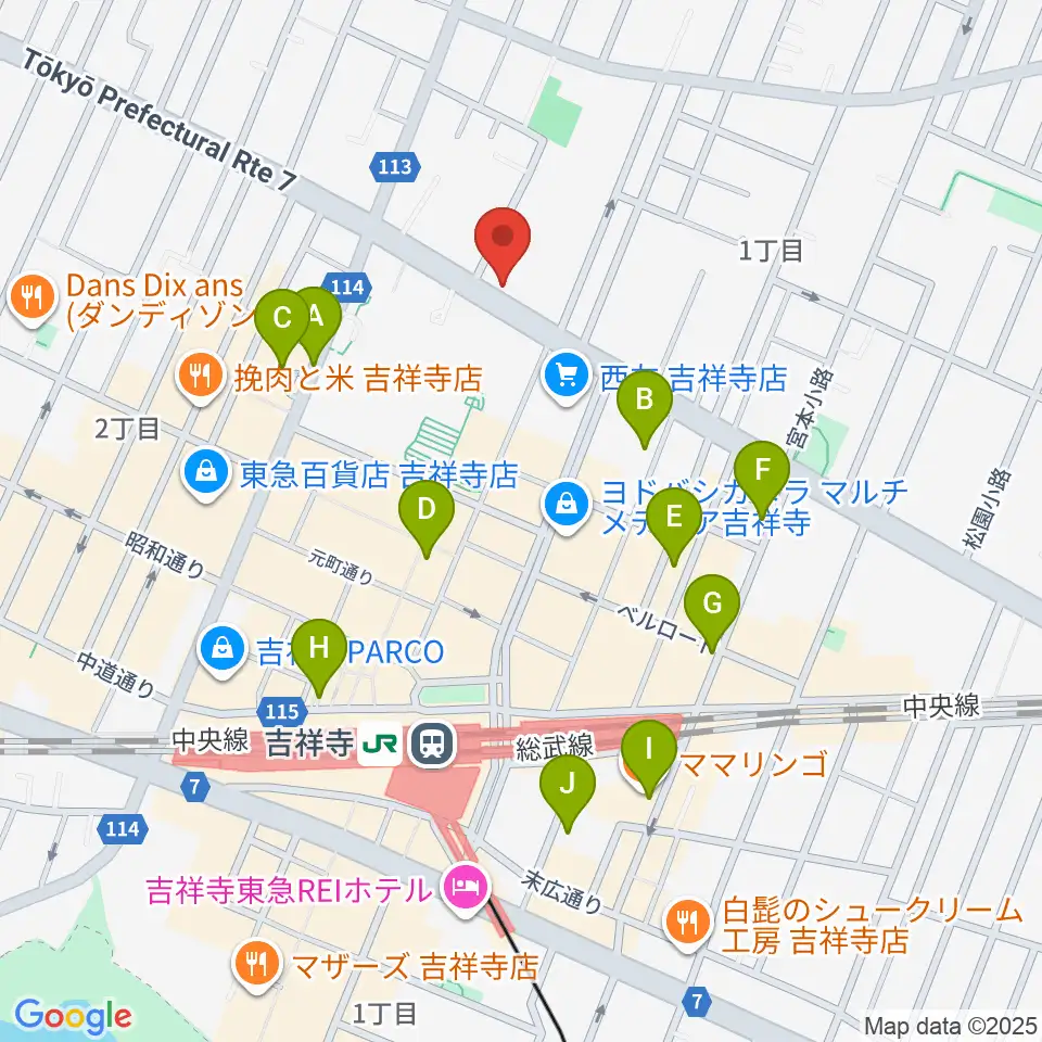 サウンドスタジオノア 吉祥寺店周辺のホテル一覧地図