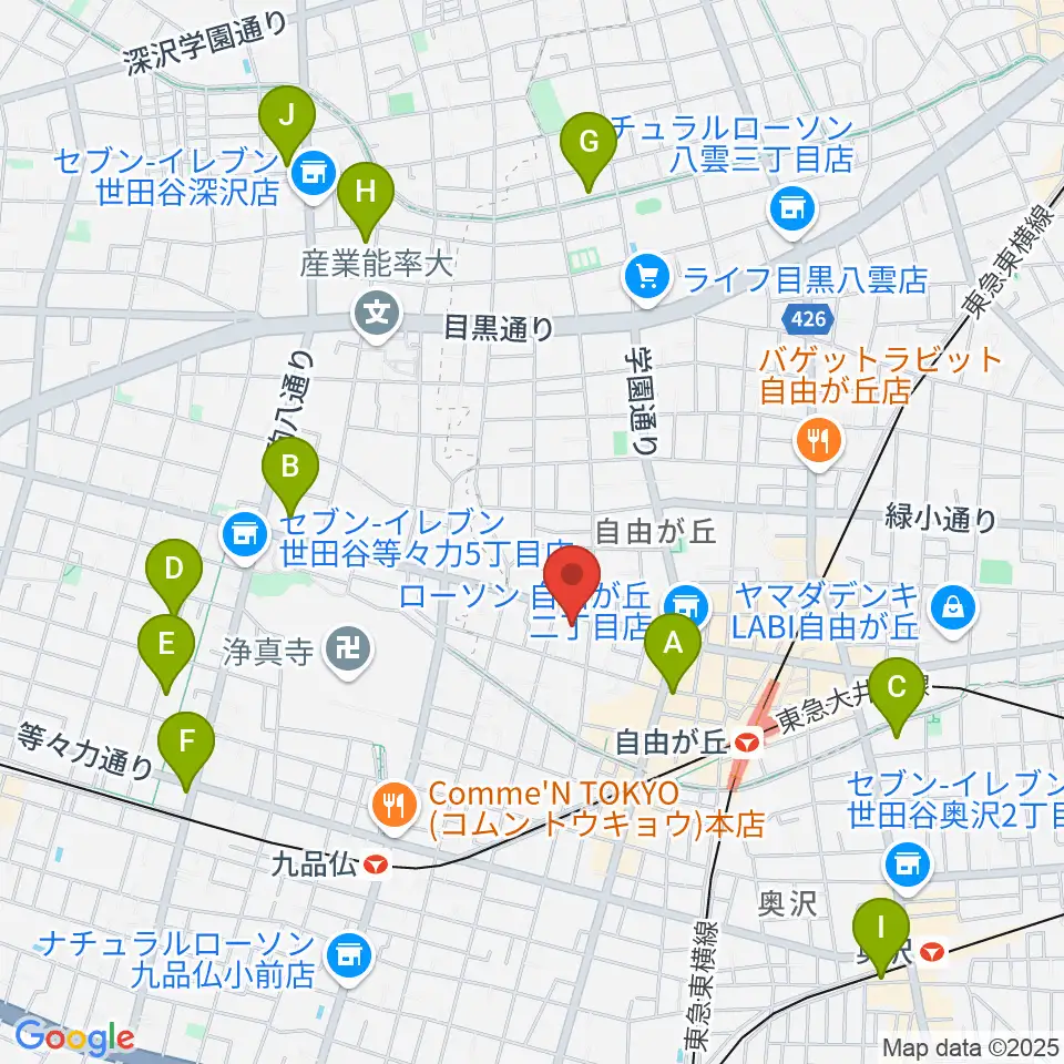 サウンドスタジオノア 自由が丘店周辺のホテル一覧地図