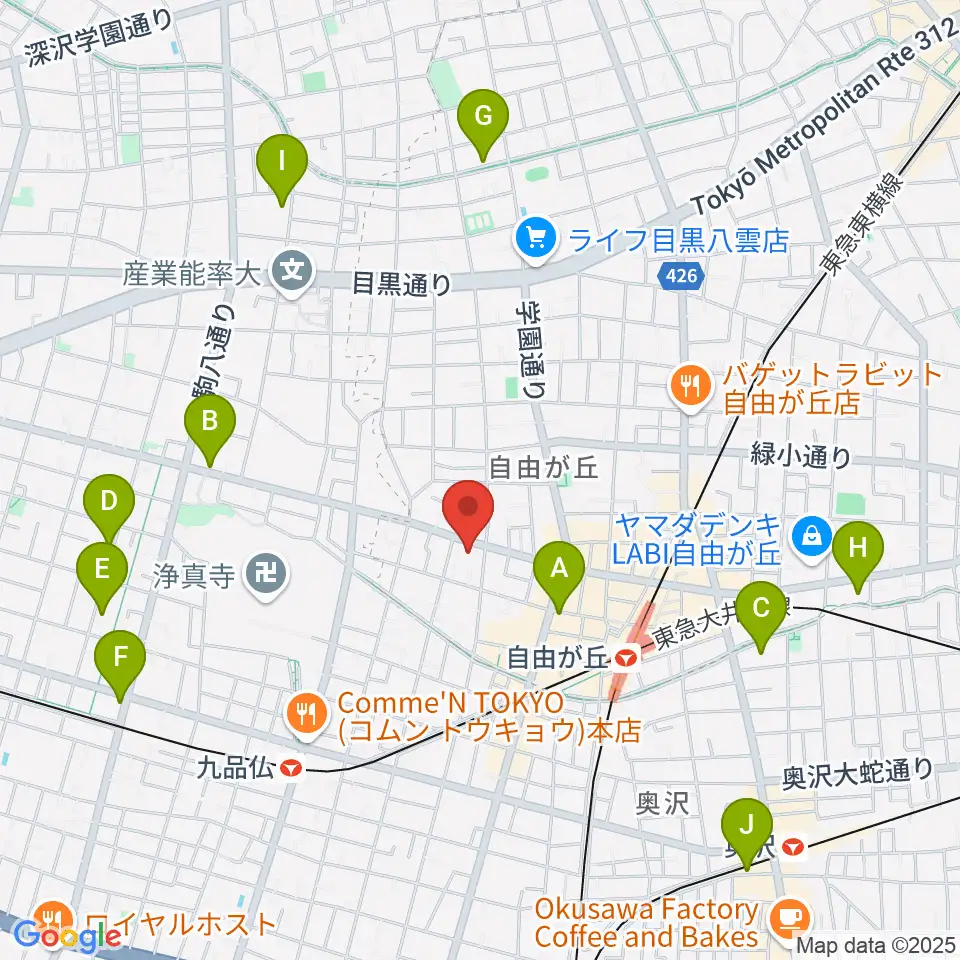 サウンドスタジオノア 自由が丘店周辺のホテル一覧地図