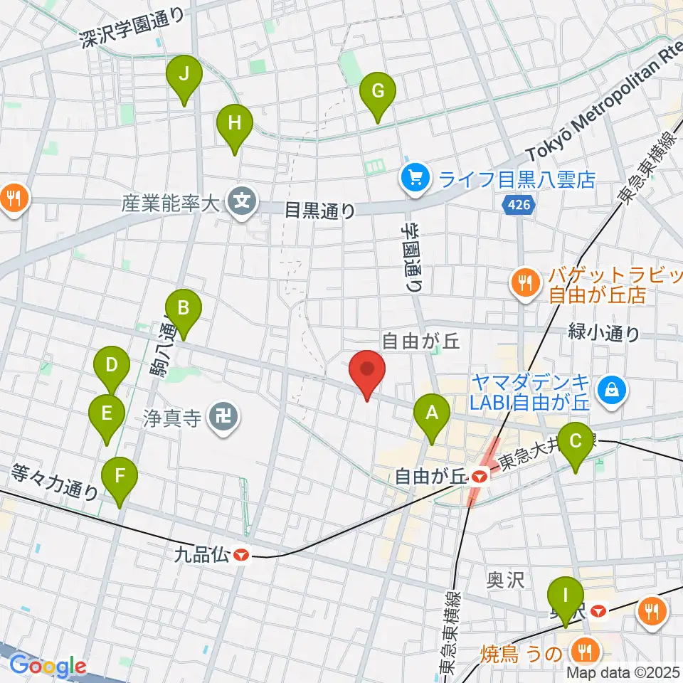 サウンドスタジオノア 自由が丘店周辺のホテル一覧地図