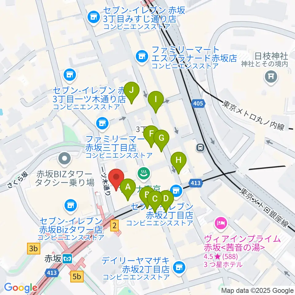サウンドスタジオノア 赤坂店周辺のホテル一覧地図