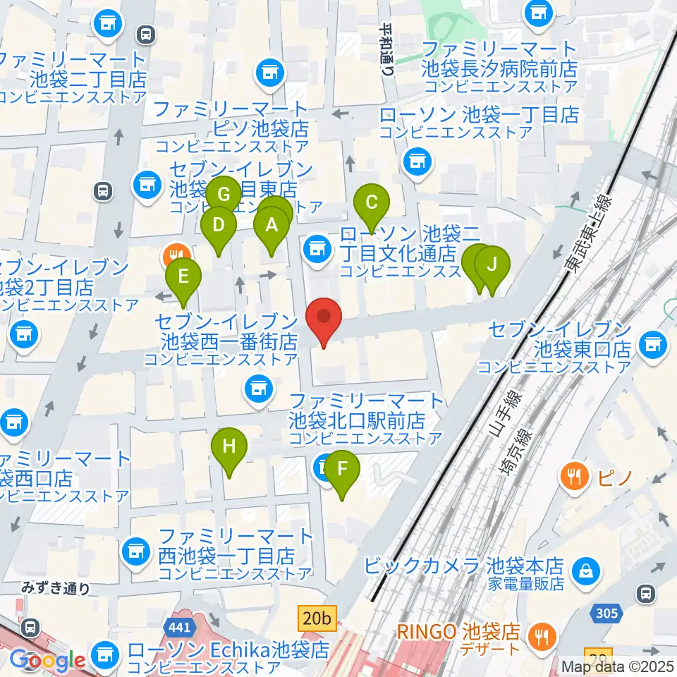 ゲートウェイスタジオ池袋北口店周辺のホテル一覧地図
