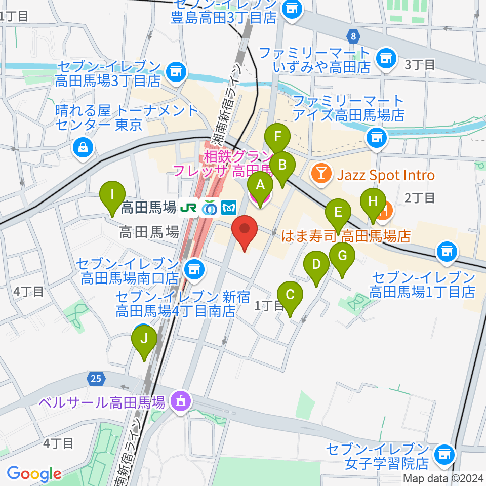 ゲートウェイスタジオ高田馬場3号店周辺のホテル一覧地図