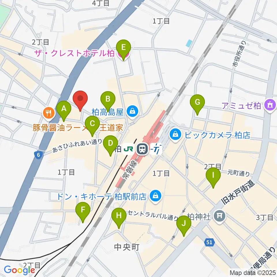 ゲートウェイスタジオ柏店周辺のホテル一覧地図