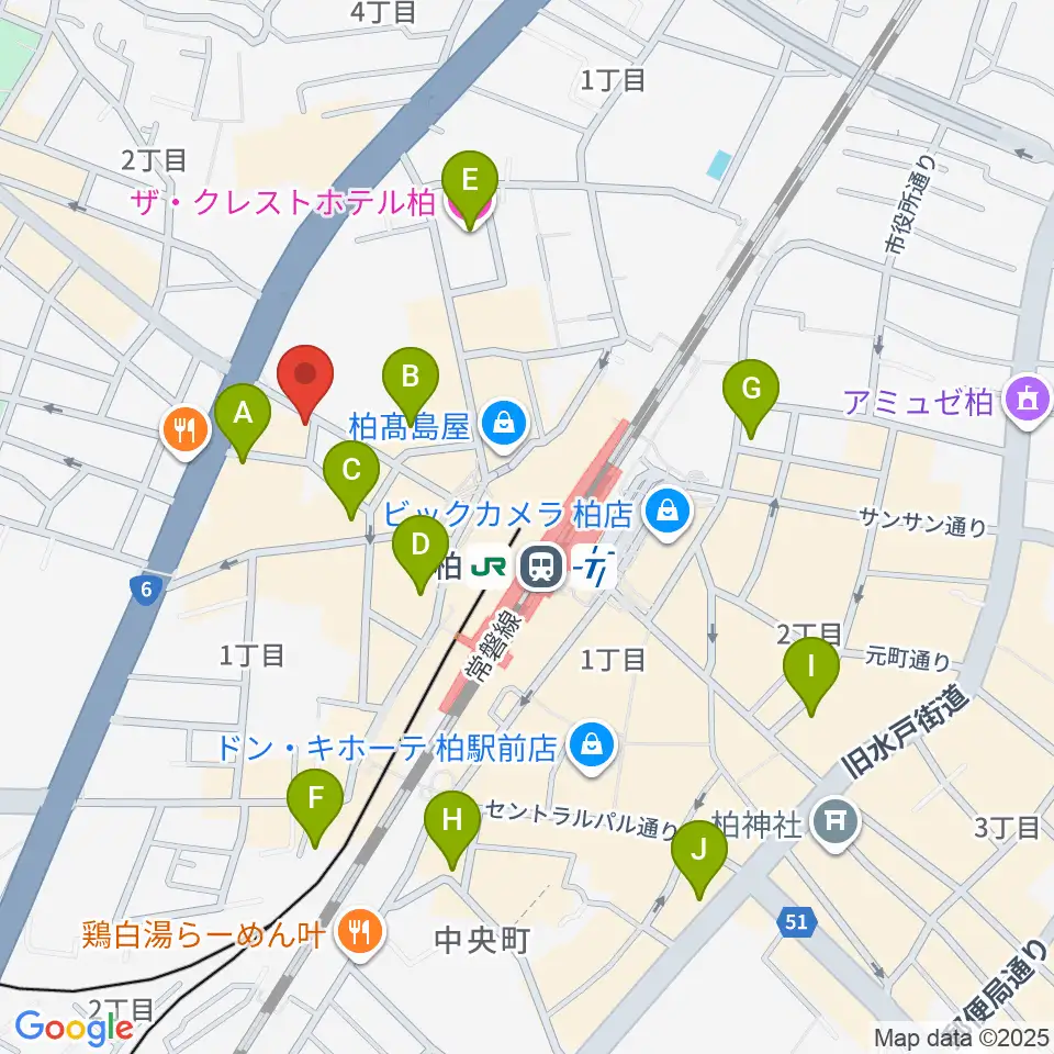 ゲートウェイスタジオ柏店周辺のホテル一覧地図