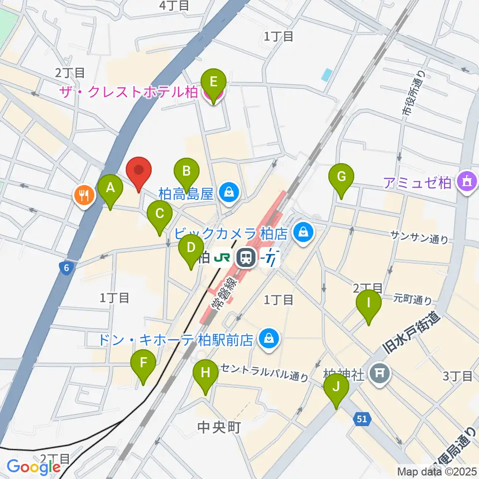 ゲートウェイスタジオ柏店周辺のホテル一覧地図
