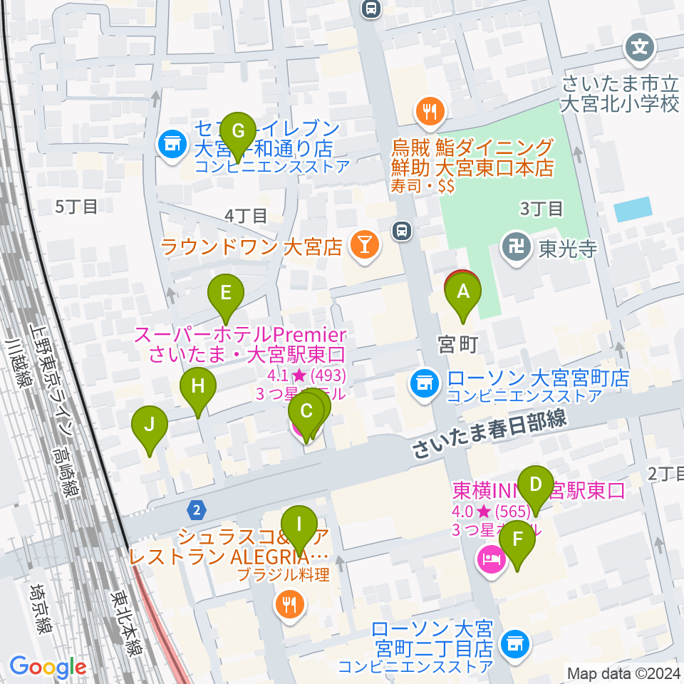 ゲートウェイスタジオ大宮店周辺のホテル一覧地図