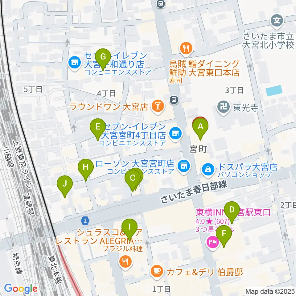 ゲートウェイスタジオ大宮店周辺のホテル一覧地図