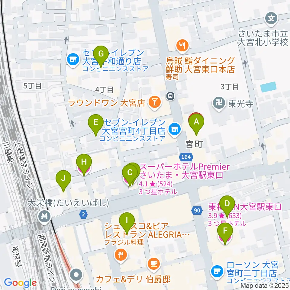 ゲートウェイスタジオ大宮店周辺のホテル一覧地図