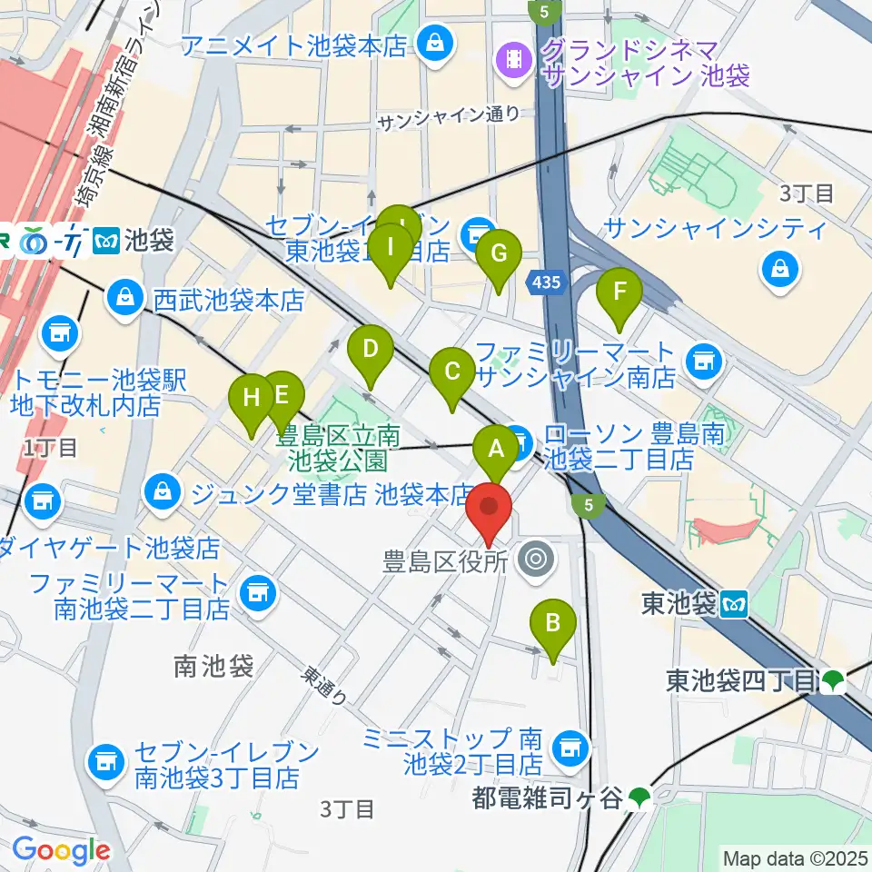 スタジオペンタ池袋店周辺のホテル一覧地図